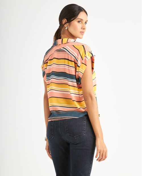 Camisa con escote en V para mujer