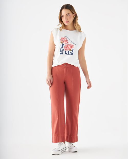 Camiseta manga sisa para mujer