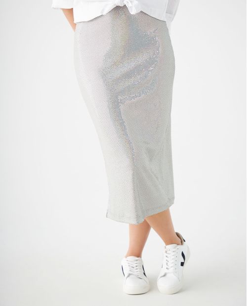 Falda con efecto brillante para mujer