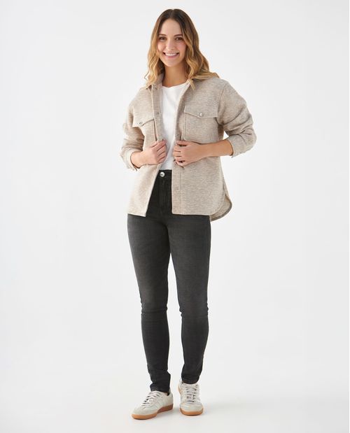 Chaqueta con ajuste de broches para mujer