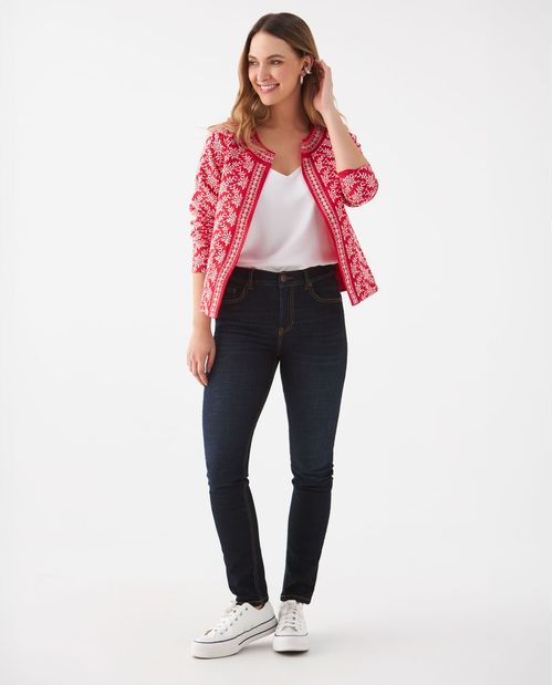 Chaqueta con detalles bordados para mujer