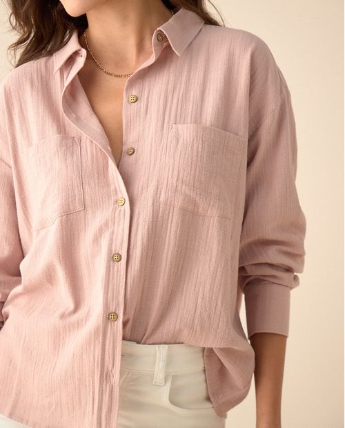 Camisa de tela con textura para mujer