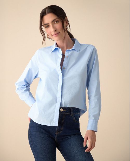 Camisa de diseño abierto para mujer