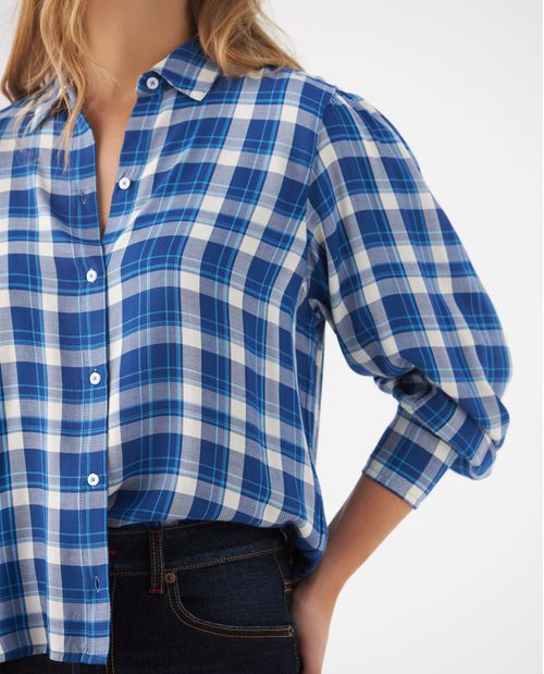 Camisa con diseño a cuadros para mujer