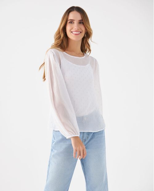 Camisa con detalles brillantes para mujer