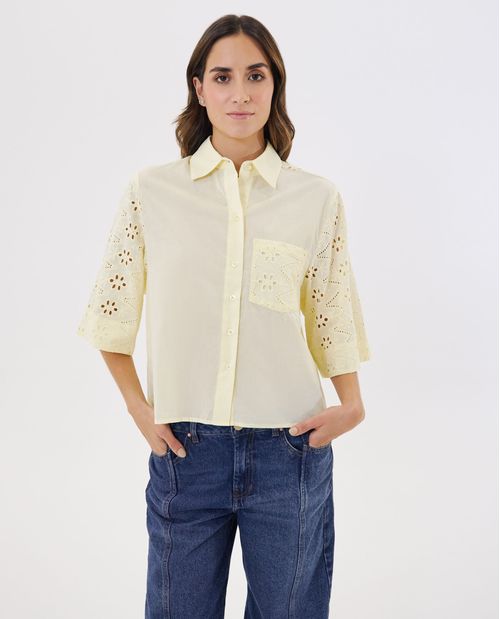 Camisa manga 3/4 amplia para mujer