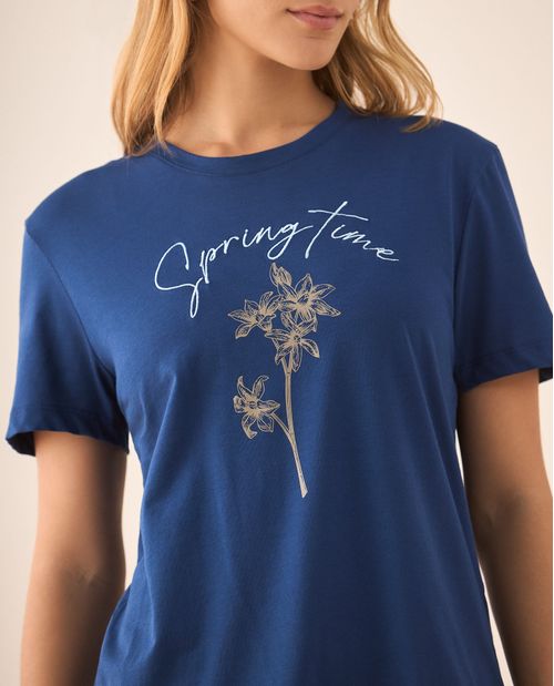 Camiseta básica estampada para mujer