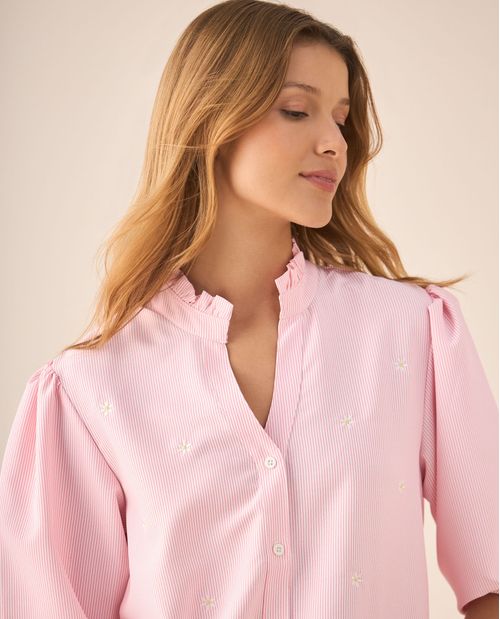 Camisa de cuello neru con bolero para mujer