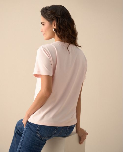 Camiseta estampada en frente para mujer