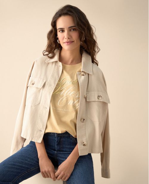Camiseta con estampado en relieve para mujer
