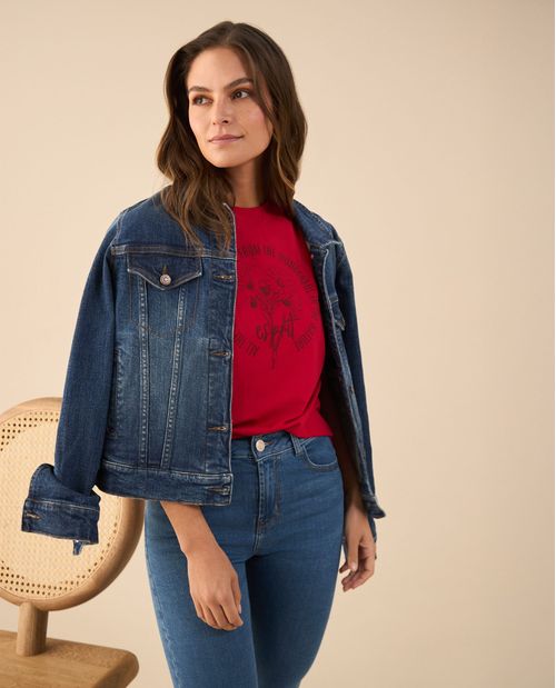 Camiseta de manga corta y estampado para mujer