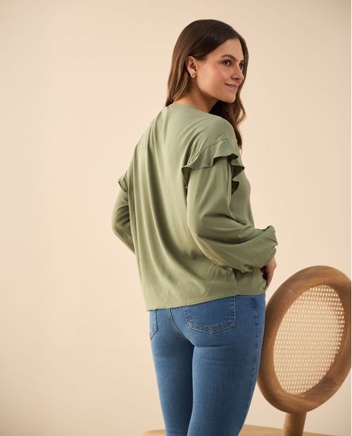 Camisa con bolero en hombros para mujer