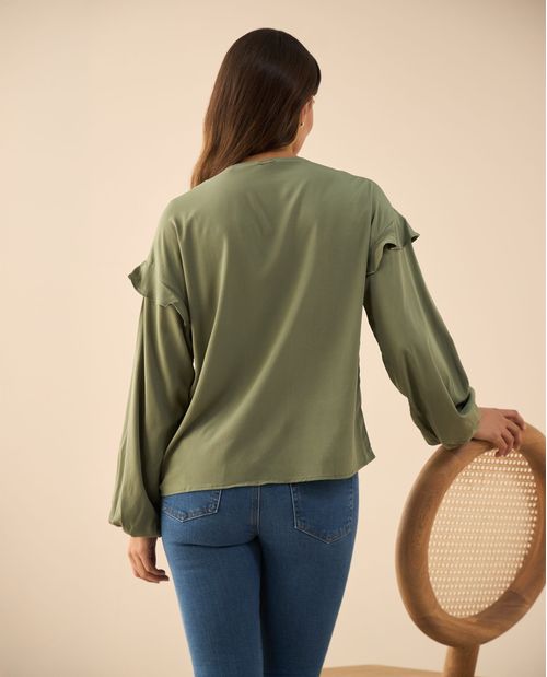 Camisa con bolero en hombros para mujer