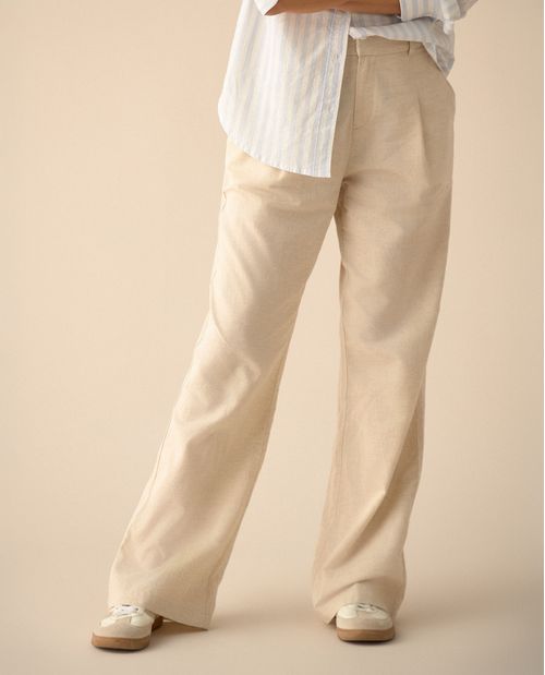 Pantalón de tela fluida para mujer