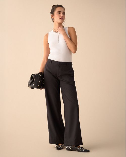 Pantalón de tela fluida para mujer