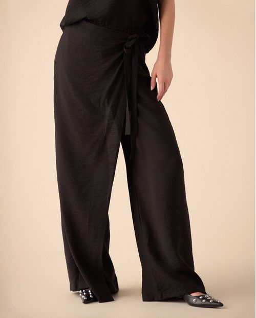 Pantalón de ajuste cruzado en pretina para mujer