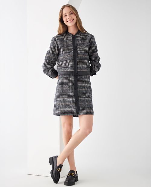 Falda corta a cuadros para mujer