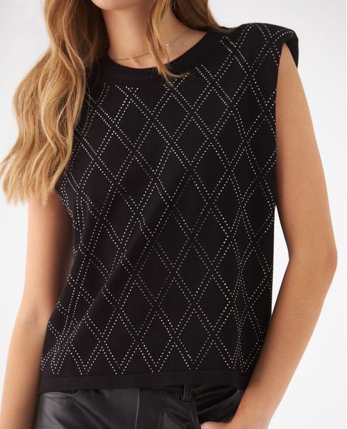 Camisa tejida manga sisa para mujer