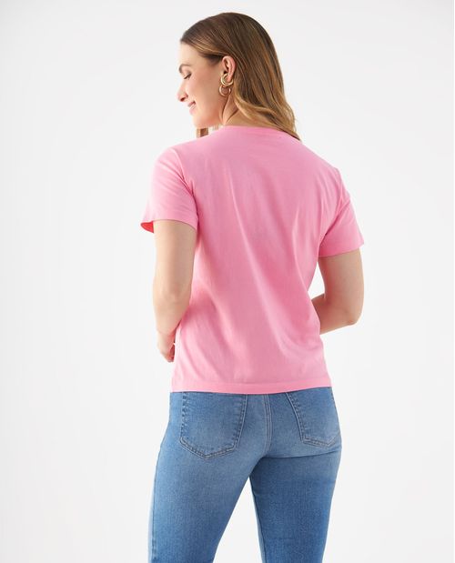 Camiseta básica estampada en frente para mujer