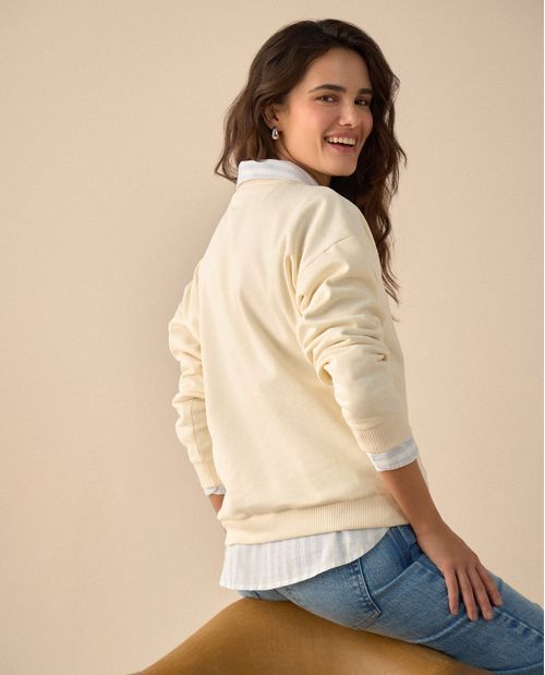 Buzo tejido de diseño cerrado para mujer