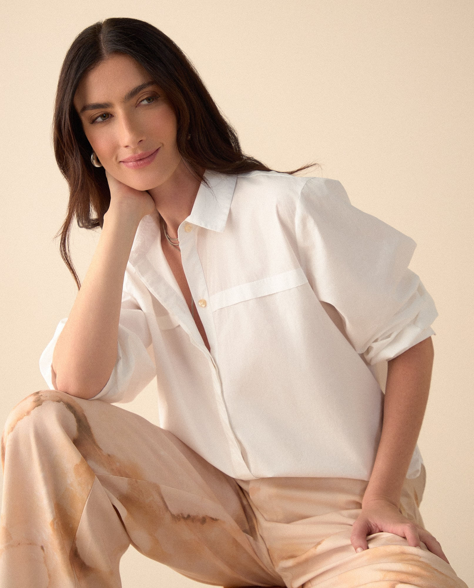 Camisa clásica de botones para mujer