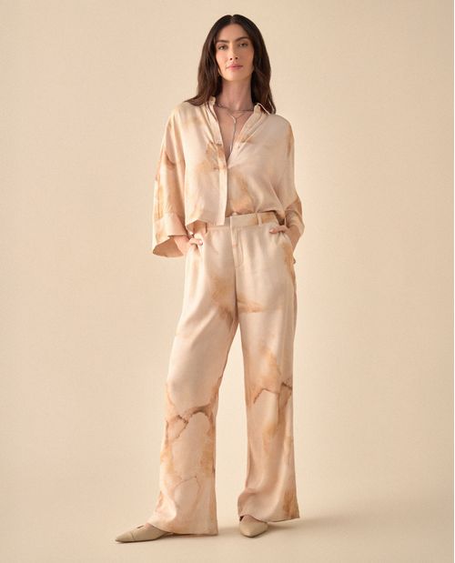 Pantalón Wide Leg estampado para mujer