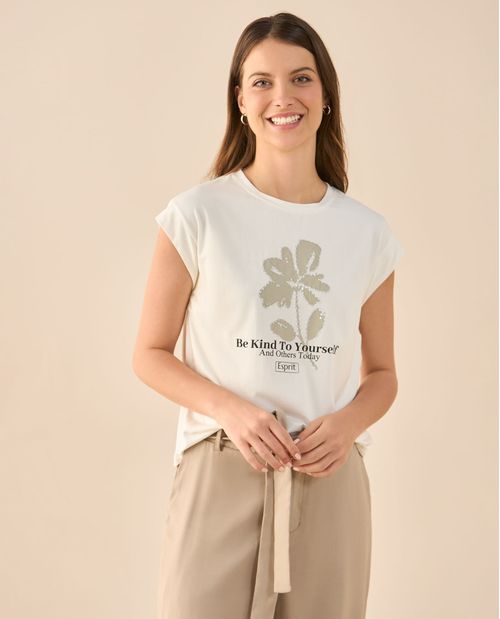 Camiseta clásica manga sisa para mujer