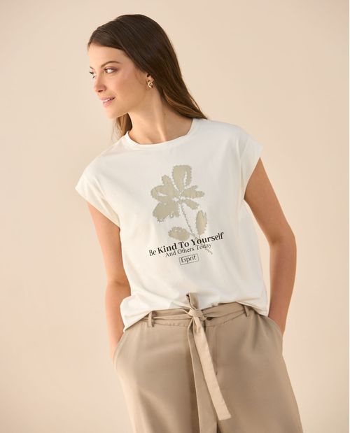 Camiseta clásica manga sisa para mujer