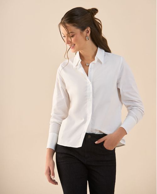 Camisa con detalle bordado en posterior para mujer