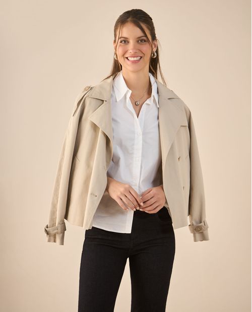 Camisa con detalle bordado en posterior para mujer