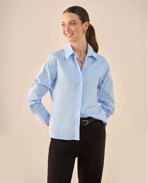 Camisa con detalle bordado en posterior para mujer