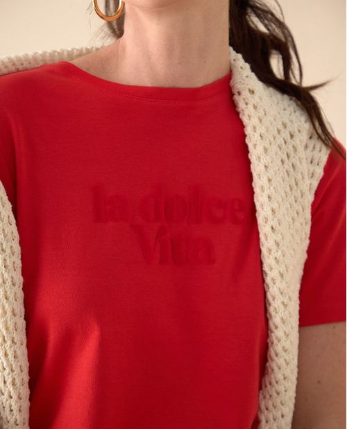 Camiseta con textura para mujer