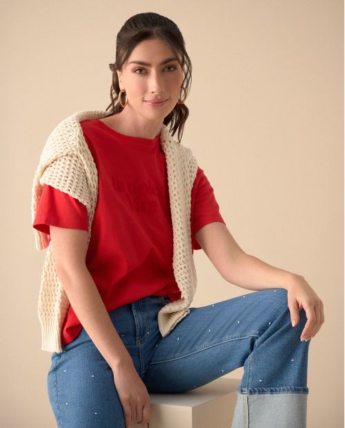 Camiseta con textura para mujer