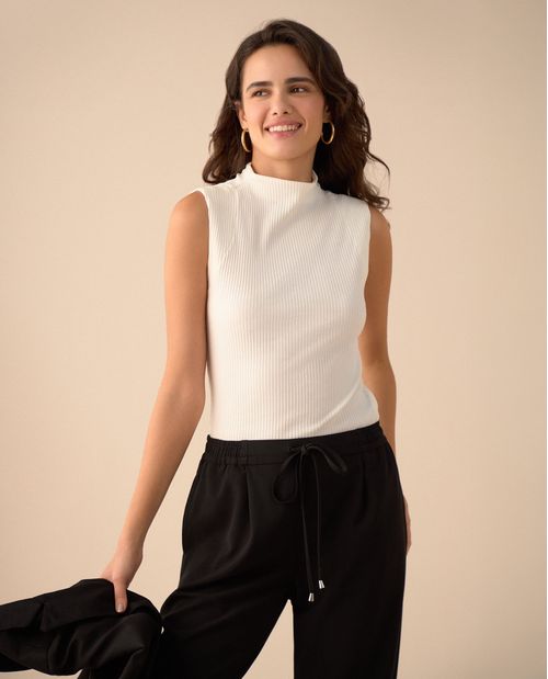 Camiseta en rib para mujer