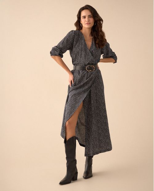 Vestido de puntos largo para mujer