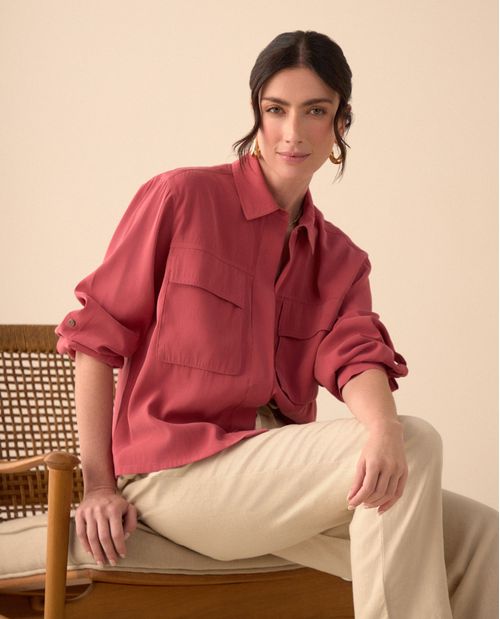 Camisa clásica manga larga para mujer