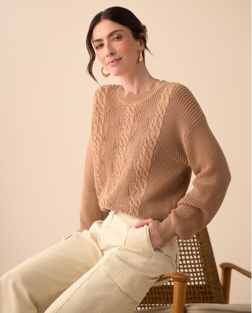 Buzo tejido cerrado para mujer