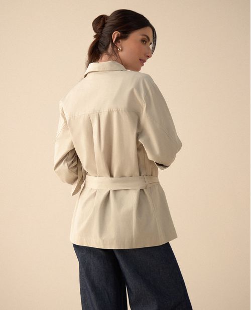 Chaqueta con bolsillos de tapa para mujer