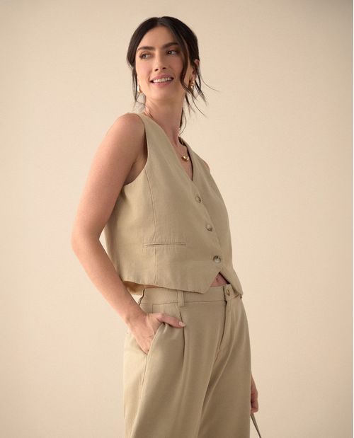 Chaleco con escote en V para mujer