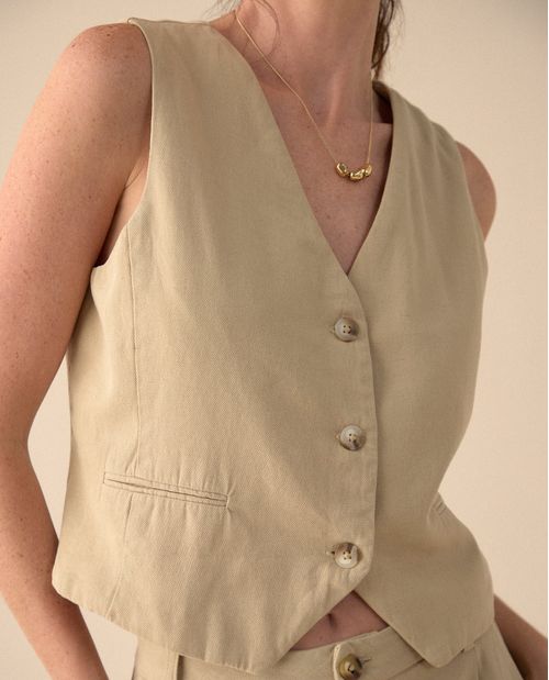 Chaleco con escote en V para mujer