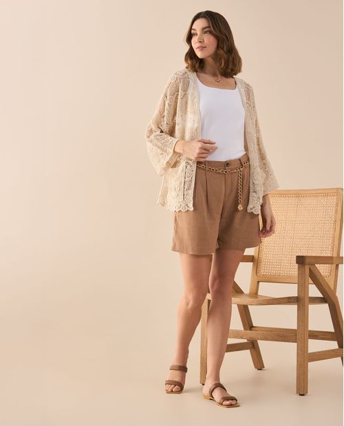 Short clásico con prenses para mujer