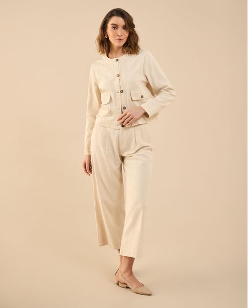 Pantalón con elástico en pretina para mujer