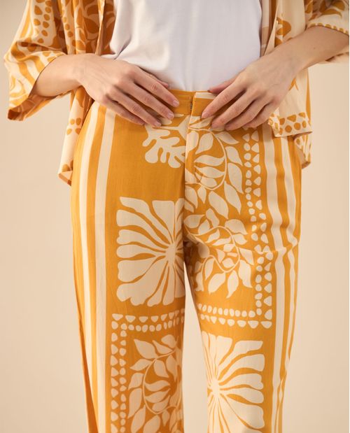 Pantalón estampado de bota recta para mujer