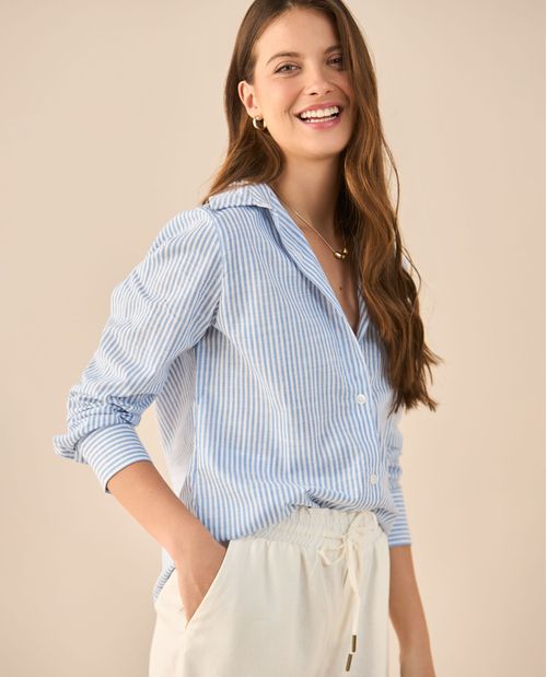 Camisa de diseño abierto para mujer