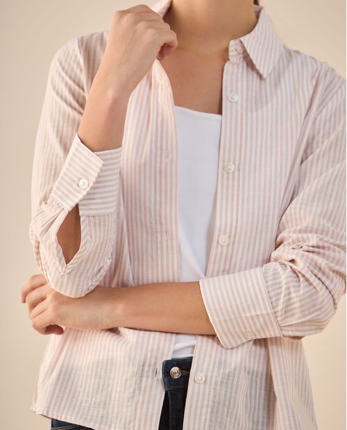 Camisa de diseño abierto para mujer