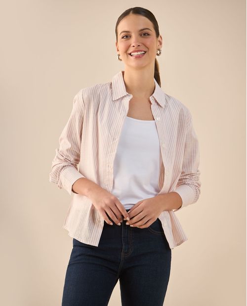 Camisa de diseño abierto para mujer