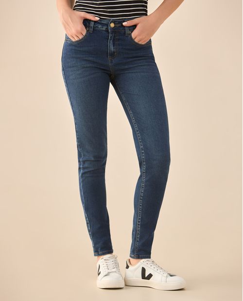 Jean tono oscuro de bota ajustada para mujer