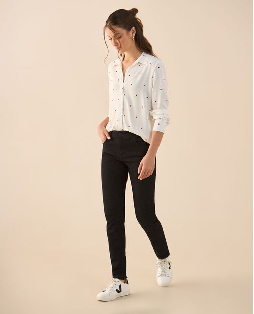Jean bota recta tono oscuro para mujer