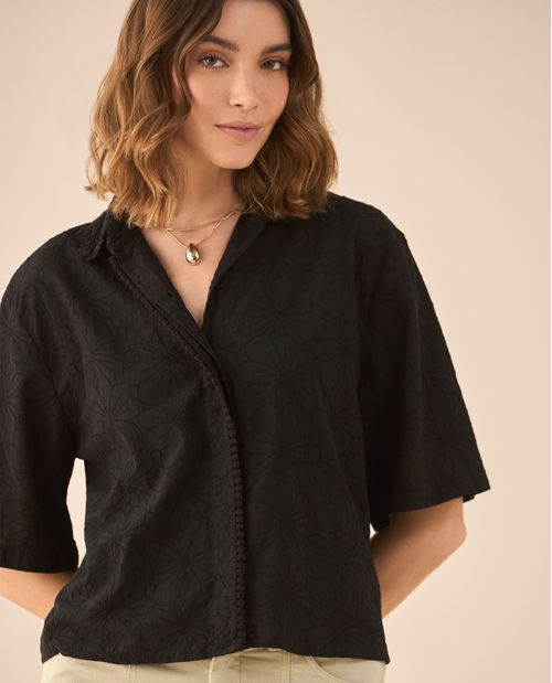 Camisa clásica con botones para mujer