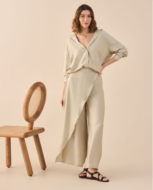 Pantalón de diseño cruzado para mujer